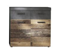 trendteam smart living IndyGD:KO.GraphitGrauMatera, FR.Old Wood, Abs.Graphit Grau Matera-NB,GD-Schuhschrank Mueble, Blanco, 90 x 89 x 109.5 cm