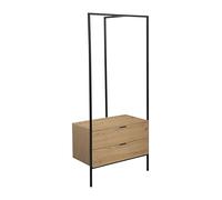 trendteam smart living - Jody - Perchero - Artisan Roble/Negro - Perchero compacto - 85 x 190 x 47 cm - Perchero independiente con estructura metálica