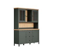trendteam smart living - Juego de Buffet de Armario de salón - Stanton - Dimensiones de Montaje (Ancho x Alto x Profundidad) 146 x 198 x 45 cm Verde Abeto con Roble Evoke - 220992104