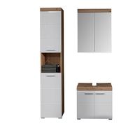trendteam smart living Mueble, Roble nudoso/Blanco Alto Brillo, 112 x 190 x 209 cm