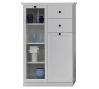 trendteam smart living Mueble Vitrina, Weiß Dekor, 81 x 129 x 136.5 cm