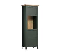 trendteam Smart Living - Stanton - Vitrina - Verde Abeto/Roble Evoke - Armario de salón con 5 Compartimentos - 69 x 198 x 39 cm - Estilo rústico