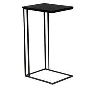 trendteam smart living - Strike - Mesa Auxiliar en práctica Forma de C - Negro - Mesita de Noche con diseño Que Ahorra Espacio - 50 x 91 x 40 cm - Mesa de salón con Estructura metálica Robusta
