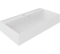 trendteam Smart Living - Universal - Lavabo - Blanco - Lavabo de Mineral Fundido - 80 x 12 x 42 cm - Lavabo Superior
