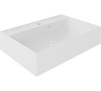 trendteam Smart Living - Universal - Lavabo - Blanco - Lavabo de Mineral Fundido - (WxHxT) 60 x 12 x 42 cm - Lavabo Superior