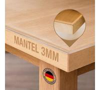 Trente Protector de Mesa Transparente 90 x 100 cm - 3mm - con Borde Oblicuo - Mantel Transparante Antimanchas - Plastico Protector Mesa PVC - Mantel Impermeable - Differentes Tamaños