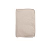 Tres Kilos Sept - Protector de cuaderno de salud para bebé, color beige - algodón acanalado mixto con solapas y cierre con cremallera - 17,5 x 25,5 cm