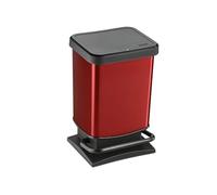 TRESICE FRANCE Rotho Paso - Papelera con pedal (20 L), color rojo