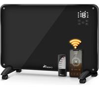 TRESKO Calefactor convector de cristal de 2000 W con aplicación WiFi, color | Calefactor eléctrico con mando a distancia incluido | Radiador convector táctil con pantalla LCD | Radiador eléctrico de p
