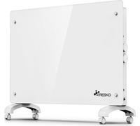 TRESKO Calefactor eléctrico blanco 1500W convector de cristal calefactor de pared radiador de cristal baño