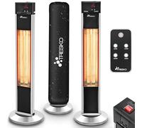 TRESKO® Calefactor Infrarrojos 2000W con Control Remoto y Pantalla LED | Estufa eléctrica de bajo consumo para exterior e interior | radiador por infrarrojos para terraza, 3 temperaturas