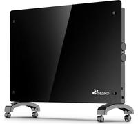 TRESKO Calentador eléctrico 1500W convector de cristal calentador de pared radiador de cristal baño