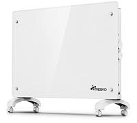 TRESKO Radiadores Bajo Consumo Electricos para Casa 1500W | Estufa Electrica con Ruedas | Radiador Electrico Silencioso | Portátil y Delgado, Estufas con Panel para Pared y Termostato