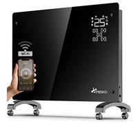 TRESKO Radiadores Bajo Consumo Electricos WiFi & APP - 1500W | Estufa Electrica con Ruedas | Radiador Electrico Silencioso | Portátil y Delgado, Estufas con Panel para Pared y Termostato para Casa