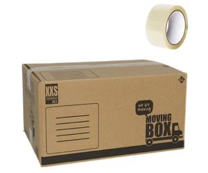 TRESV Pack de 10 Caja de Carton Multiusos con un precinto para Mudanza Embalaje, Envio Paquete Almacenaje Guarda todas cosas, cajas carton mudanza 30x12x15cm