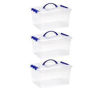 TRESV Set 3 caja de Almacenamiento,cajas de almacenaje de 5L,8L,12L,16L,25L y 35L. Caja de almacenamiento Plástico Transparente, multifuncional, para organización del hogar, con cierre hermético (12L)