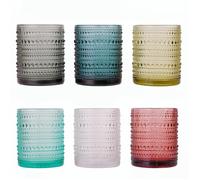 TRESV Set de 4, 5 y 6 Vasos de Cristal de Colores 250ml y 350ml Vidrio de Alta Calidad | Apto para Lavavajillas