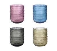 TRESV Set de 4, 5 y 6 Vasos de Cristal de Colores 250ml y 350ml Vidrio de Alta Calidad | Apto para Lavavajillas Medium