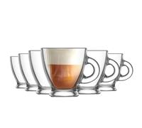 LAV - SET DE 6 TAZAS CON ASA 95CC ESPRESSO ROMA - Set Tazas Café Elegante y Funcional - Set Tazas Café Perfecto para Regalar - Set Tazas Café de Porcelana de Alta Calidad - Set Tazas Café para