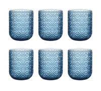 TRESV Set de 6 Vasos Colores o Transparente de 250ml, Vaso de Cristal agua y Bebidas Alcohólicas,l,Aptos para lavavajillas