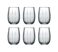 TRESV Set de 6 Vasos de Cristal Transparente 380ml y 510ml, Vasos de Agua y Bebidas Alcohólicas, Aptos para Lavavajillas