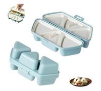 Triángulo sushi para molde de 6 agujeros, juego de máquina de onigiri de plástico, prensa de bolas de arroz para cocina japonesa, bricolaje, aperitivos, preparación de alimentos, 20 x 15 cm (azul 1)