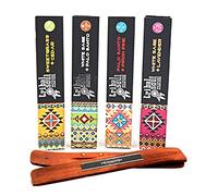 Tribal Soul inciensos 4 Cajetillas de 15 Gramos Cada una, Sweetgrass + Cedro, Salvia Blanca + Palo Santo, Salvia Blanca + Lavanda y Palo Santo + Pino, Tablilla Aromasenses de Regalo