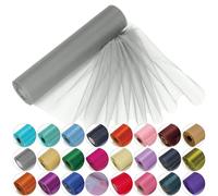 Trimming Shop 25m X 29cm Nieve Organza Transparente Rollos Plateado Con Purpurina Tela - Perfecto Como Navidad, Boda O Fiesta Decoración