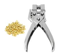 Trimming Shop Acero Ojales Alicates Resistente Remache Herramienta de Ajuste Con 100pcs 4mm Hierro Ojales Para Lonas , Ropa, Cuero Manualidades, Manualidades, Perforadora Agujero