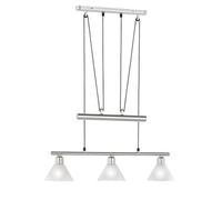 Trio 3751031-07 Serie 3751 - Colgante con 3 luces, bombillas excluidas, E14, 40 W, 230 V, A++, E, IP20, 180 x 66 x 14 cm, diámetro 14 cm, metal, blanco