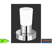 Trio 529690106 Serie 5296 - Sobremesa, bombilla incluida, SMD, LED, 4,5 W, 400 lm, 3000 K, 230 V IP20, alto 15 cm, diámetro 11 cm, metal, cromo