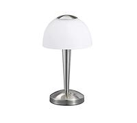 Trio 529990107 Serie 5299 - Sobremesa, bombilla incluida, SMD, LED, 5 W, 400 lm, 3000 K, 230 V, A+, IP20, alto 28 cm, diámetro 15,5 cm, metal, níquel mate