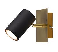 Marley Foco de pared (25 W, L x An x Al: 12 x 12 x 15 cm, Dorado/Negro, GU10)