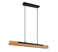 Trio, Colgante, Kerala incl. 1 x LED,SMD,25,0 Watt,3000K,3000 Lm. Plástico, Blanco, Cuerpo: Metal, estera negra A:90,0cm, L:8,0cm, A:150,0cm Función Táctil 4 nivel,IP20,Regulable en altura