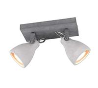 Trio Concrete - Foco de 2 bombillas GU10 42 W, metal hormigón,gris, IP20