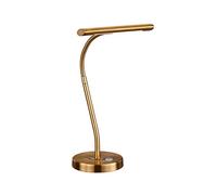 Trio Lighting Lámpara de mesa LED curvable Curtis, latón envejecido