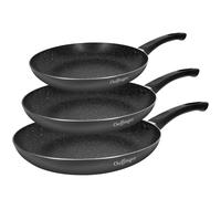 Trío de Sarténes 20 / 24 / 28 cm Recubierto en Mármol con Mango Soft-grip