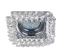 Trio, Empotrables, Dolomite 1xGU10, max.10,0 W Cristal, Transparente claro, Cuerpo: Metal, Cromo A:10,0cm, L:10,0cm, A:9,5cm IP20,Sin bombilla