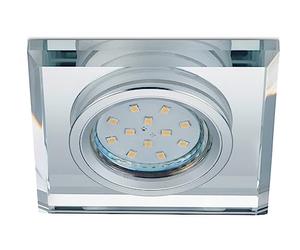 TRIO, Empotrables, Pirin 1xGU10, max.10,0 W Cristal, Transparente claro, Cuerpo: Metal, Cromo A:9,0cm, L:9,0cm, A:7,0cm IP20,Sin bombilla