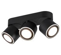 Trio Leuchten Taurus 652910332 - Lámpara led de techo (3 bombillas de 3,5 W y 3 bombillas LED de 1,5 W), color negro mate