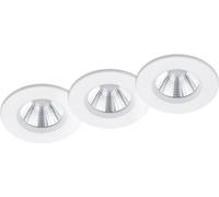 Trio: Juego de tres focos empotrables, modelo Zagros, diámetro 8,5 cm, color blanco mate