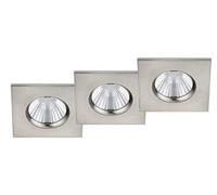 Trio Leuchten 650610307 Zagros - Juego de 3 focos LED empotrables (metal y níquel mate, incluye 3 bombillas LED de 5,5 W)