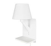 Trio Leuchten Aplique COMFORT 262670131, Metal blanco mate, Pantalla blanca, Campo de carga inductivo, Toma de carga USB
