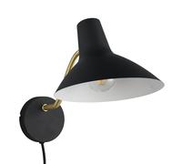Trio Leuchten Aplique de pared TRAVELLER 263470180, Negro mate Metal/Latón, exc. 1x E27