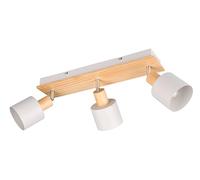 Trio Leuchten Foco de pared SHANTI 862700376, Metal gris cálido, Madera natural, excl. 1x E14
