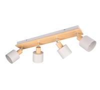 TRIO Leuchten Foco de pared SHANTI 862700476, Metal gris cálido, madera natural, excl. 1x E14