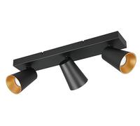 Trio Leuchten Focos de pared SHARP 817100332, metal negro mate, tapa dorada/negra, excepto 3x GU10