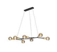 Trio Leuchten Lámpara colgante Cross 306700732, metal negro mate/bronce, no incluye 7 bombillas E27