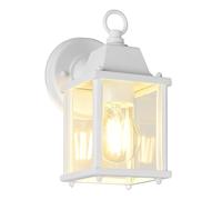 Trio Leuchten Lámpara de pared exterior Mirande 262260131, aluminio fundido a presión, blanco mate, cristal transparente, no incluye 1 bombilla E27