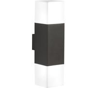 Trio Leuchten - Lámpara de pared exterior moderna, cuadrada, de color antracita, con LED incluido - Hudson I - Iluminación exterior - Aluminio, formato alargado - Compatible con bombillas LED E14